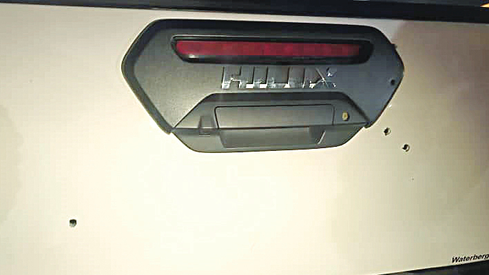 Some of the bullet holes on the Toyota Hilux LDV, which was driven by Mabuza during the attack on Wednesday night.