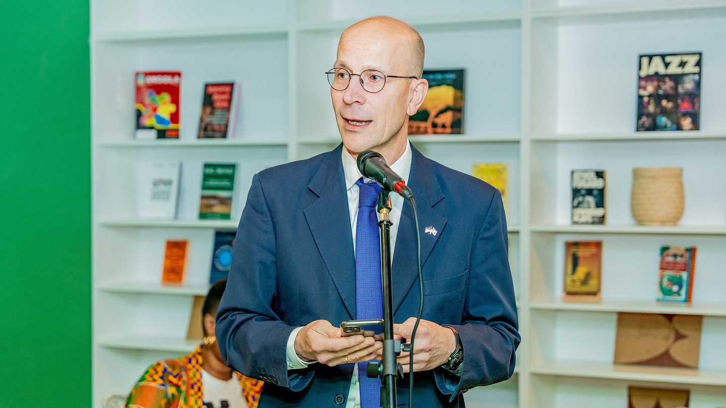 German Ambassador to Eswatini Andreas Peschke sharing his remarks during the official opening of ‘The Foyer’.