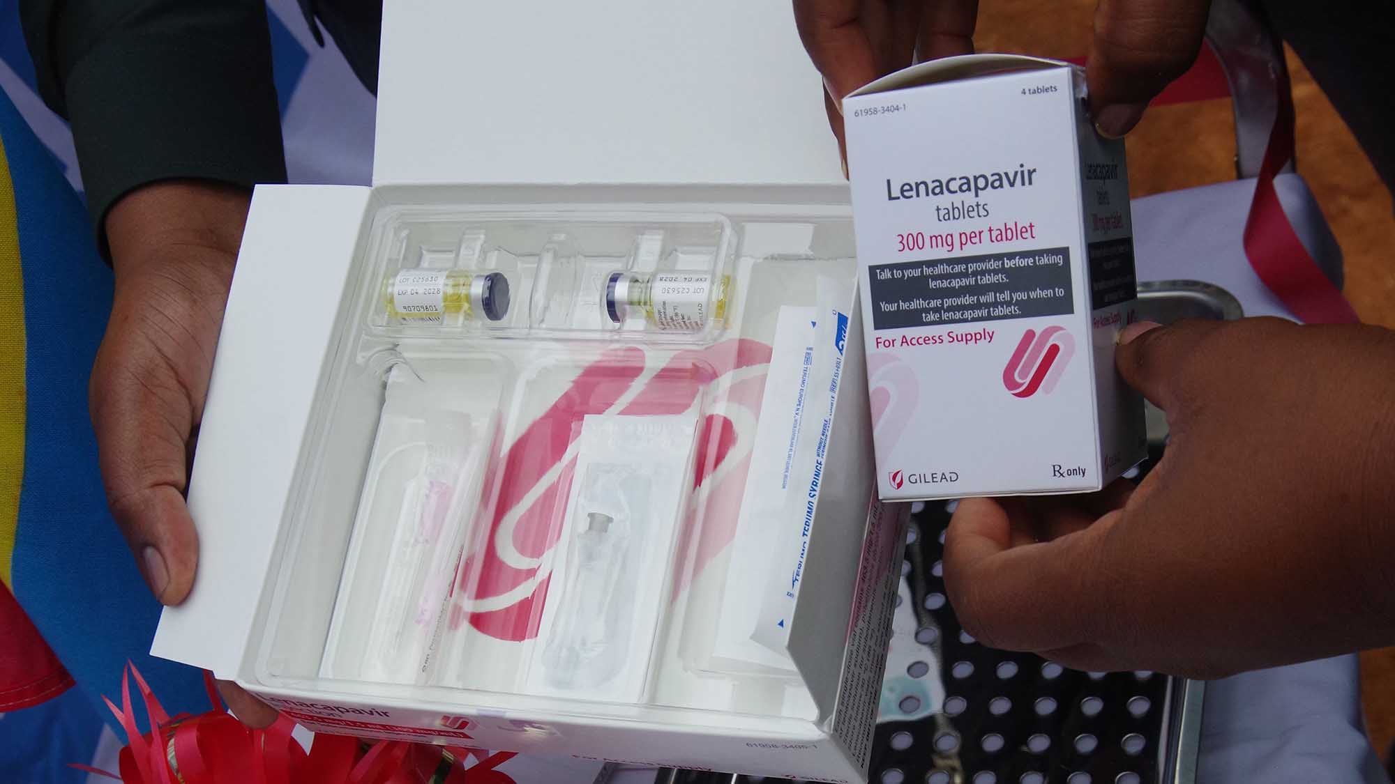 A sample of the Lenacapavir that was launched by the Prime Minister Mmiso Russell Dlamini during the commemoration of the World AIDS Day at Hhukwin yesterday.