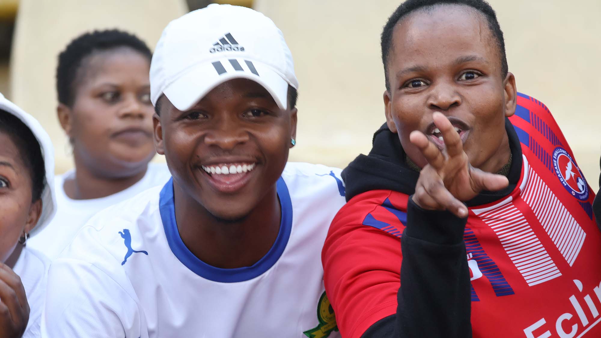 Jubilant Swallows fans celebrate returning to winning ways.