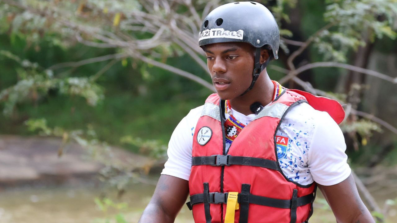 IShowSpeed,  who is a  world-famous American  streamer  yesterday  at Mantenga Cultural  Village during a water rafting experience.
