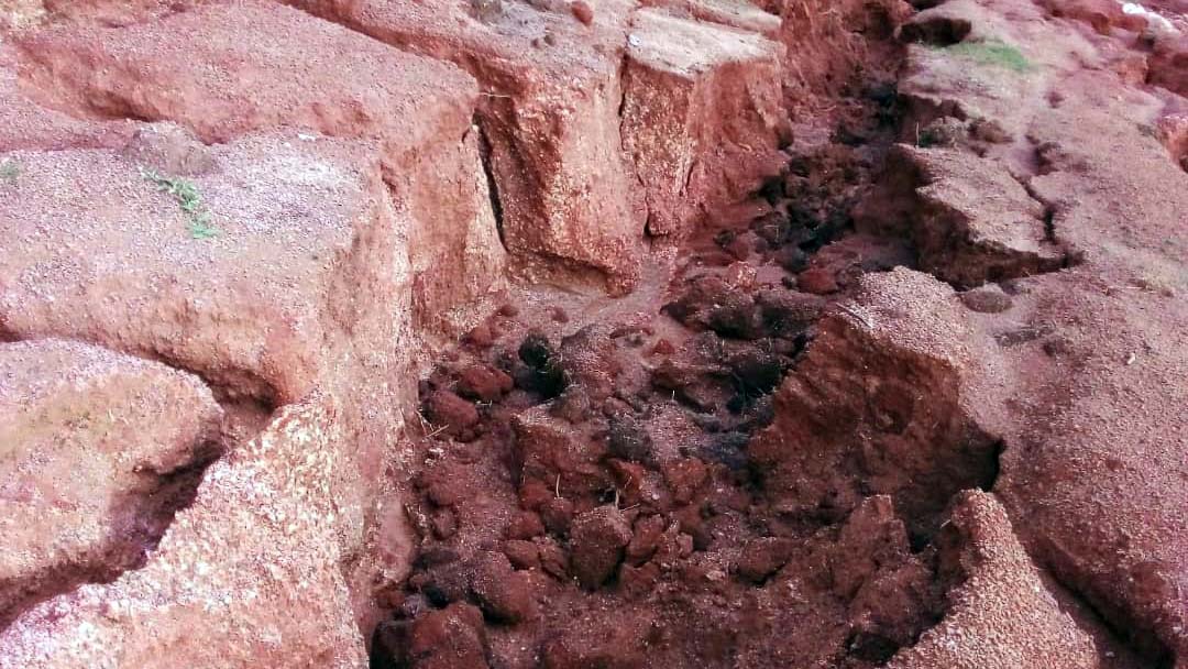 A section of some of the damaged roads at Maphalaleni.