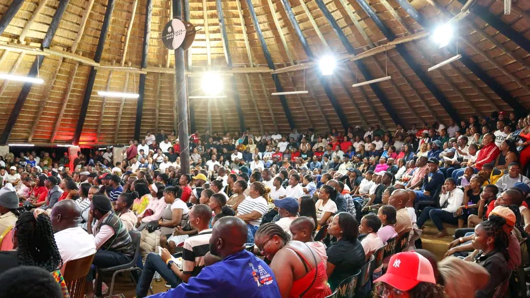 A full capacity of attendees at the Love and Laughter with Gogo and Silwane with friends held at Mantenga Nature Reserve and Cultural Village.