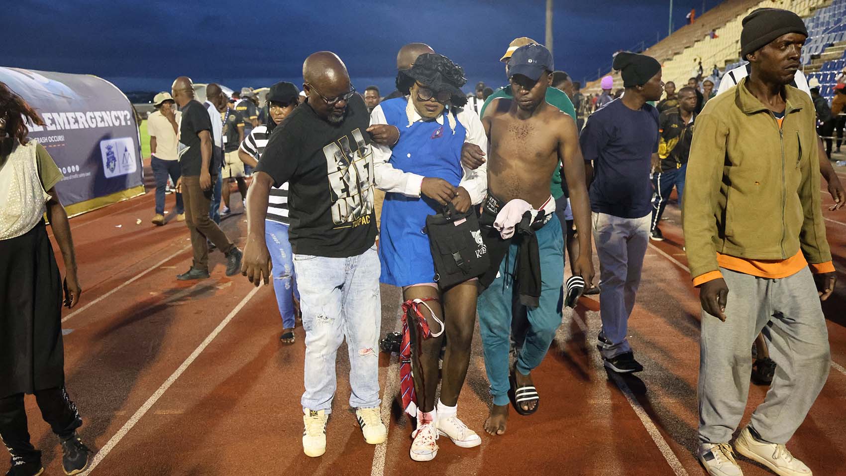 Mbabane Highlamders’ Super Fan was shot during the chaos.