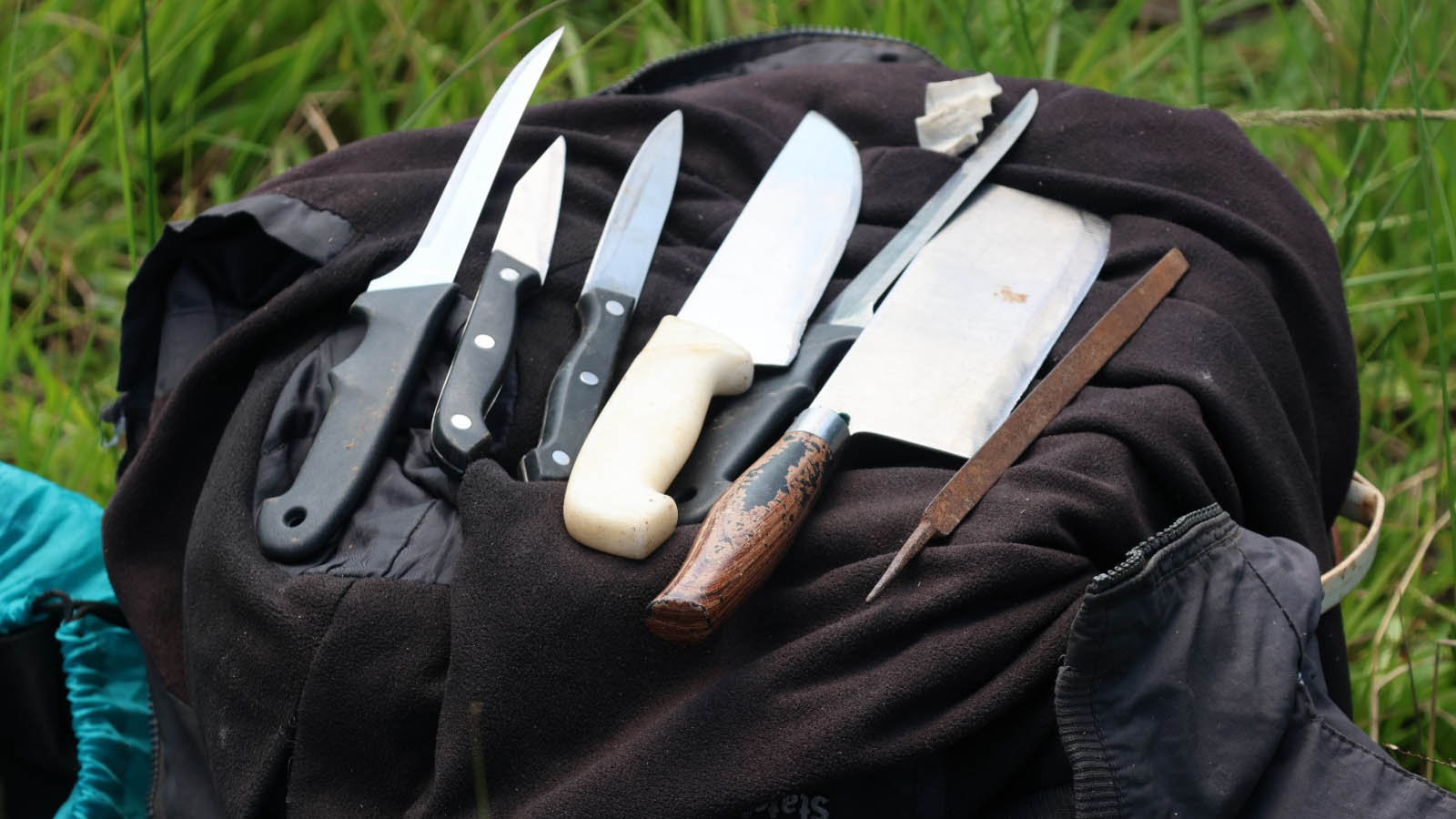 Knives recovered by police, believed to have been used by the Madonsa suspect during commission of the crimes.