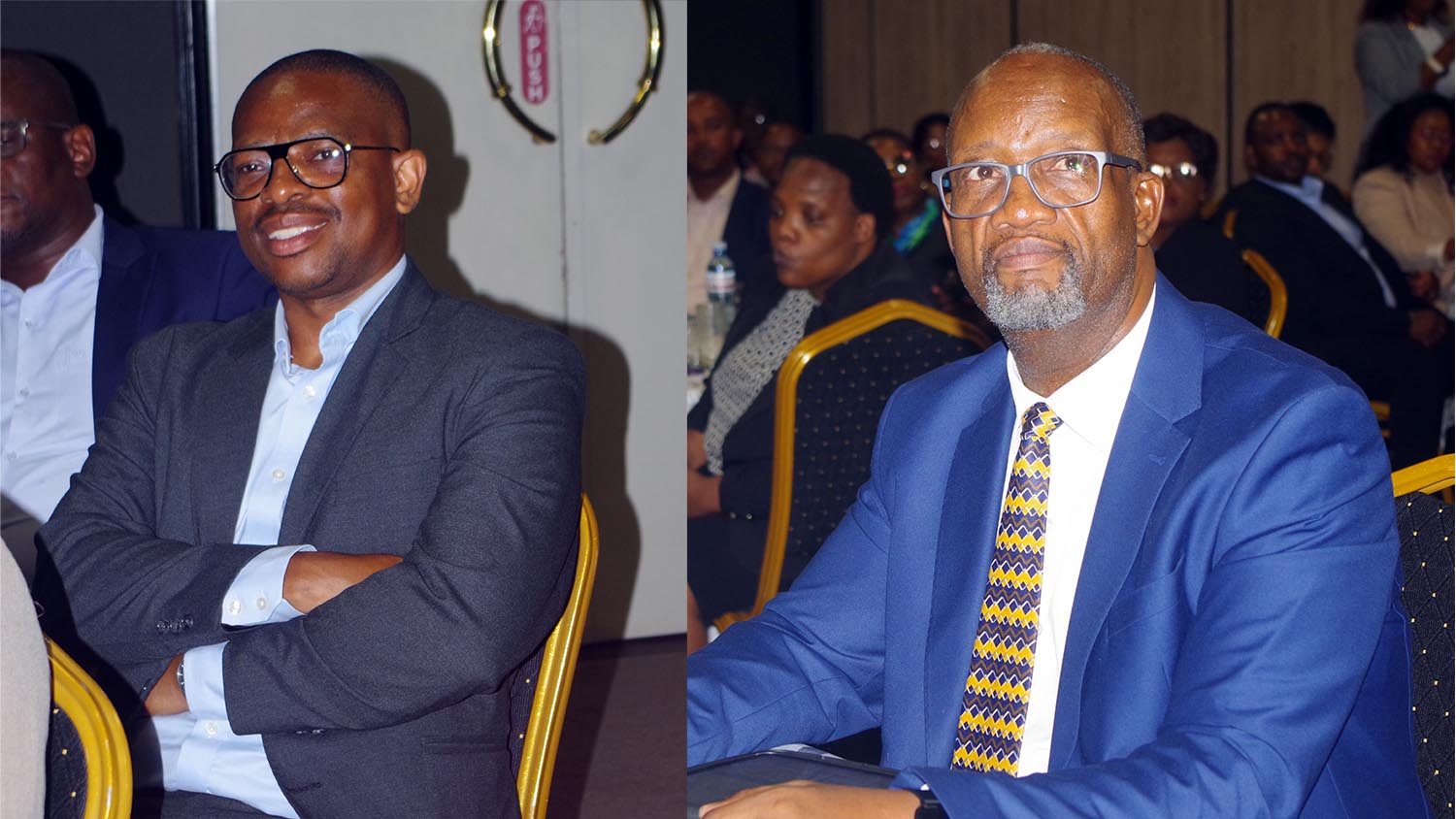 (L-R) Lidwala Insurance MD Dr Thokozani Nkambule. Dr Sikhomba Gumbi, CEO of REDI. (Pics: Nhlanganiso Mkhonta)