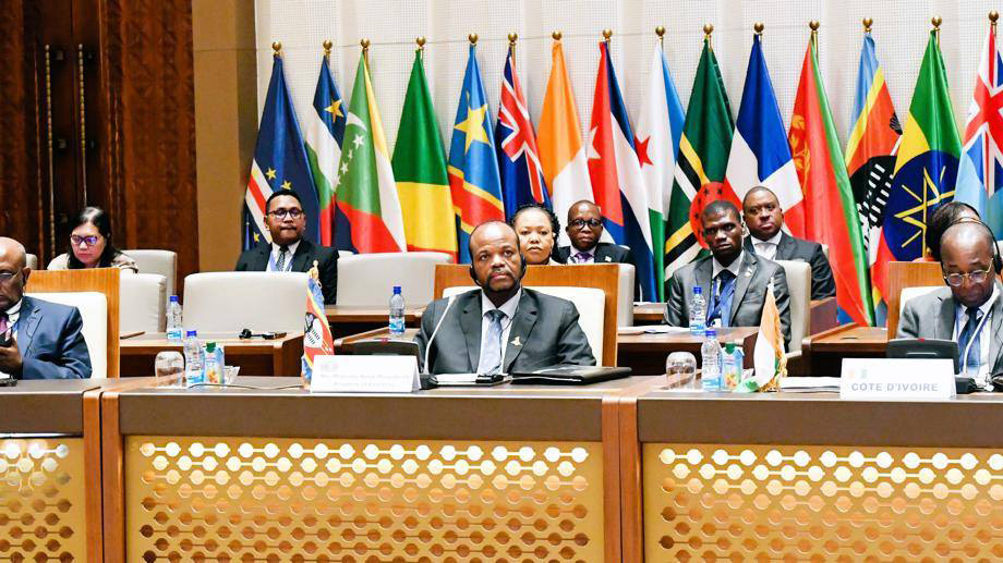 His Majesty King Mswati III during the closing session of the 11th OACPS Summit.