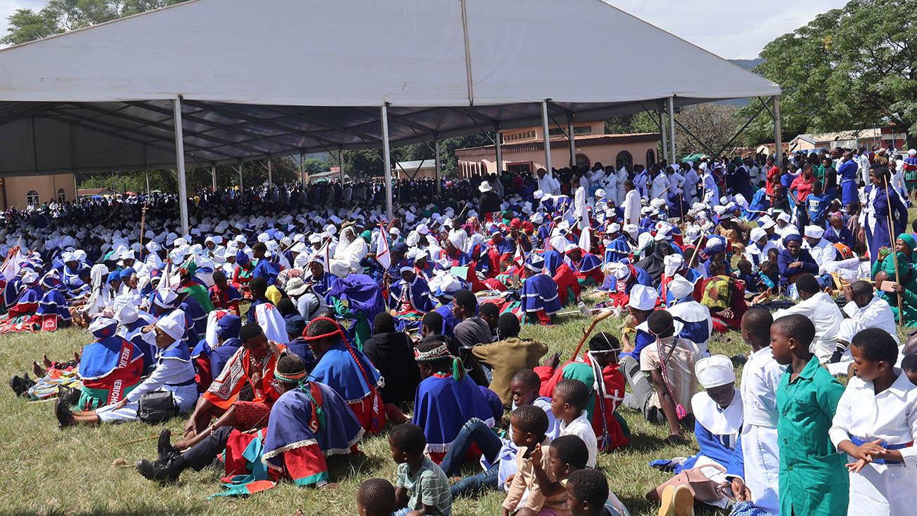 Throngs of worshippers arrived from across the country and also neighbouring South Africa to attend the Easter service.