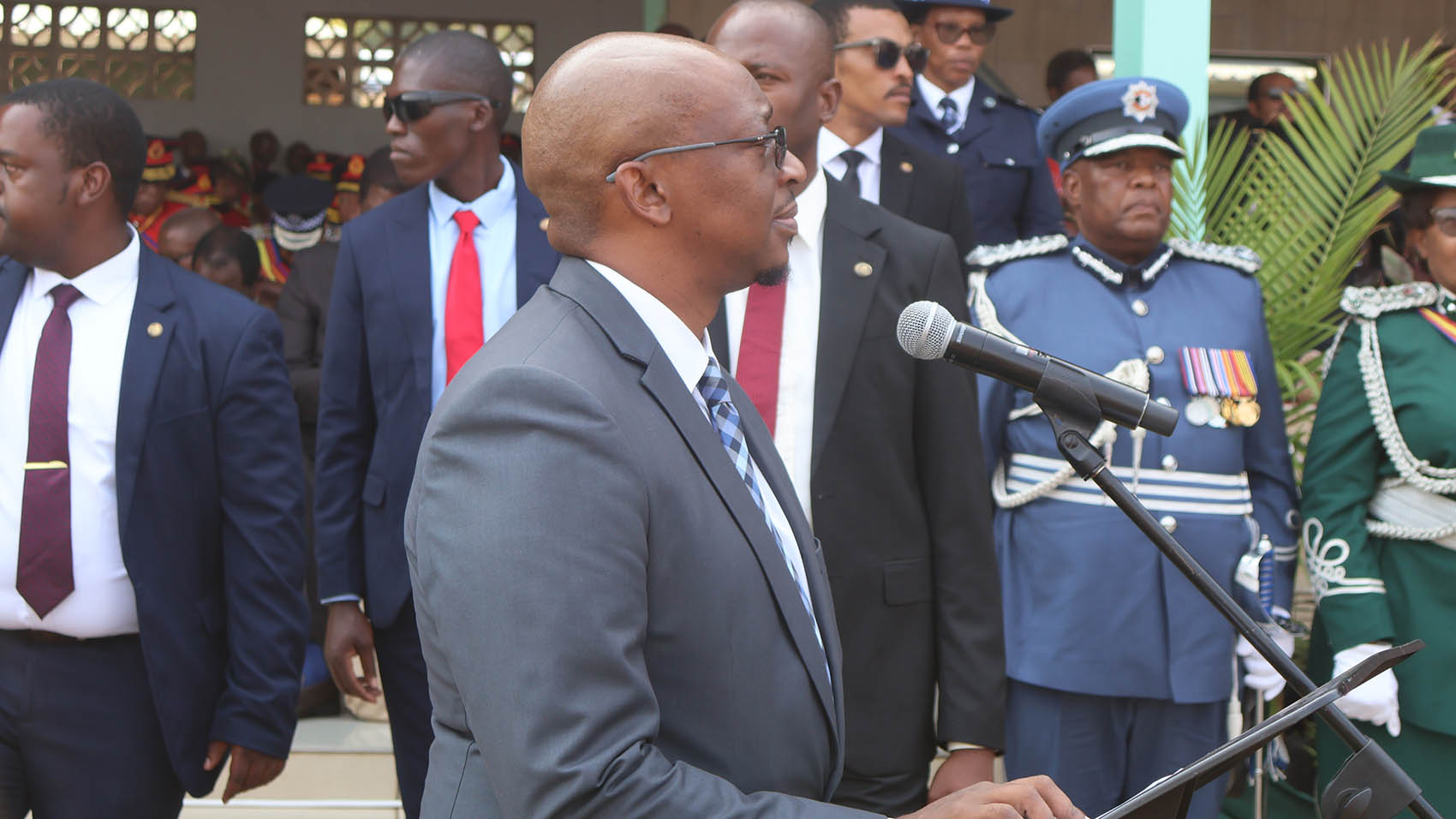 Ntsika Fakudze, taking the inte- preting role.