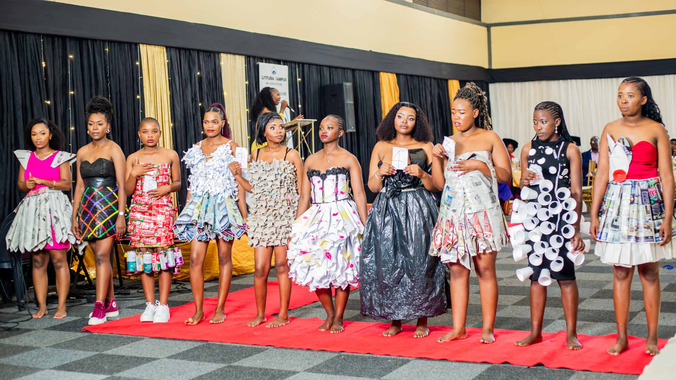 Models showcase their creations from the Technical Diploma in Fashion Design course.