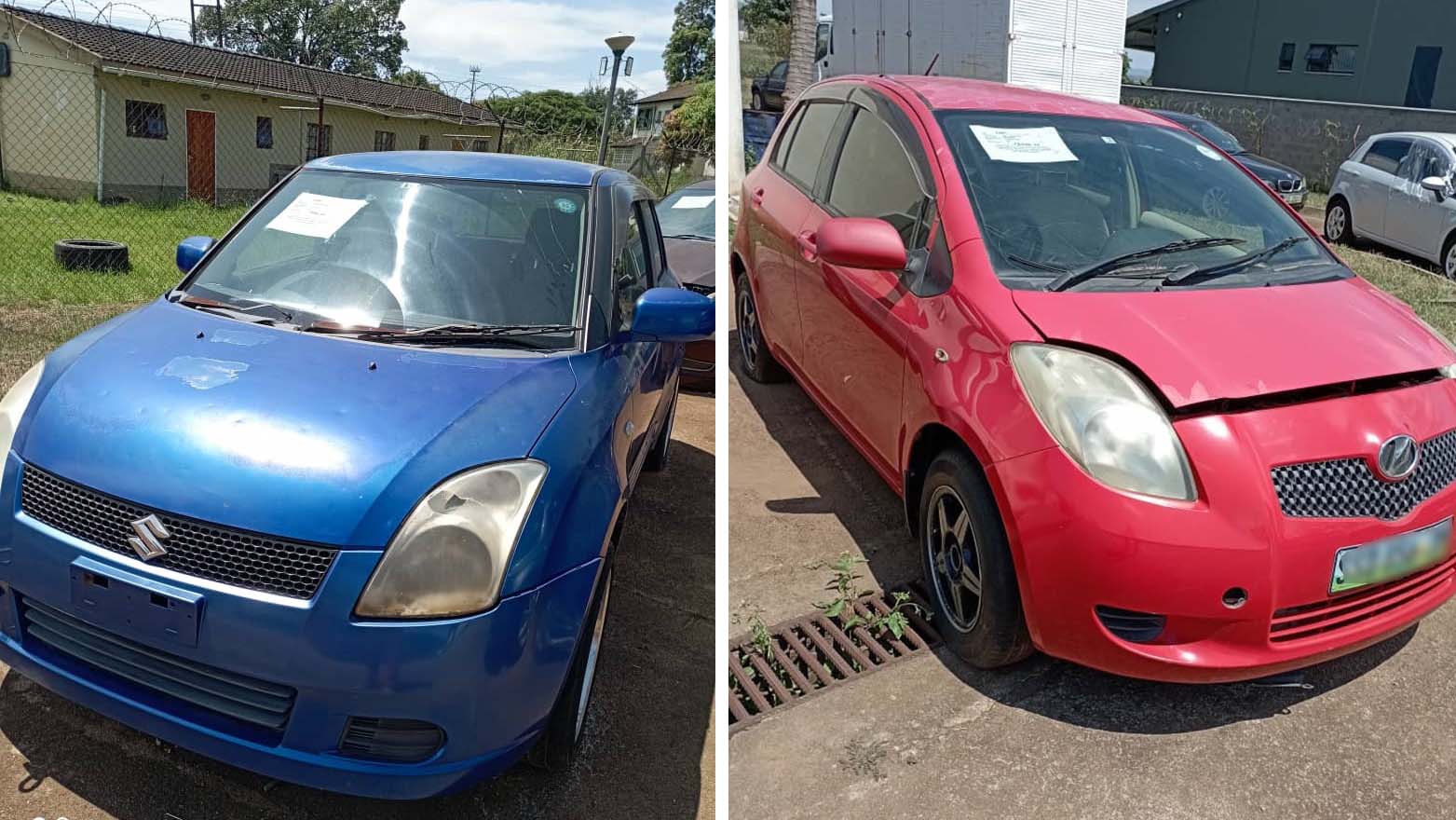 A Suzuki Swift, 2005 model is a no runner and This 2007 Toyota Vits is a runner and will be on offer.