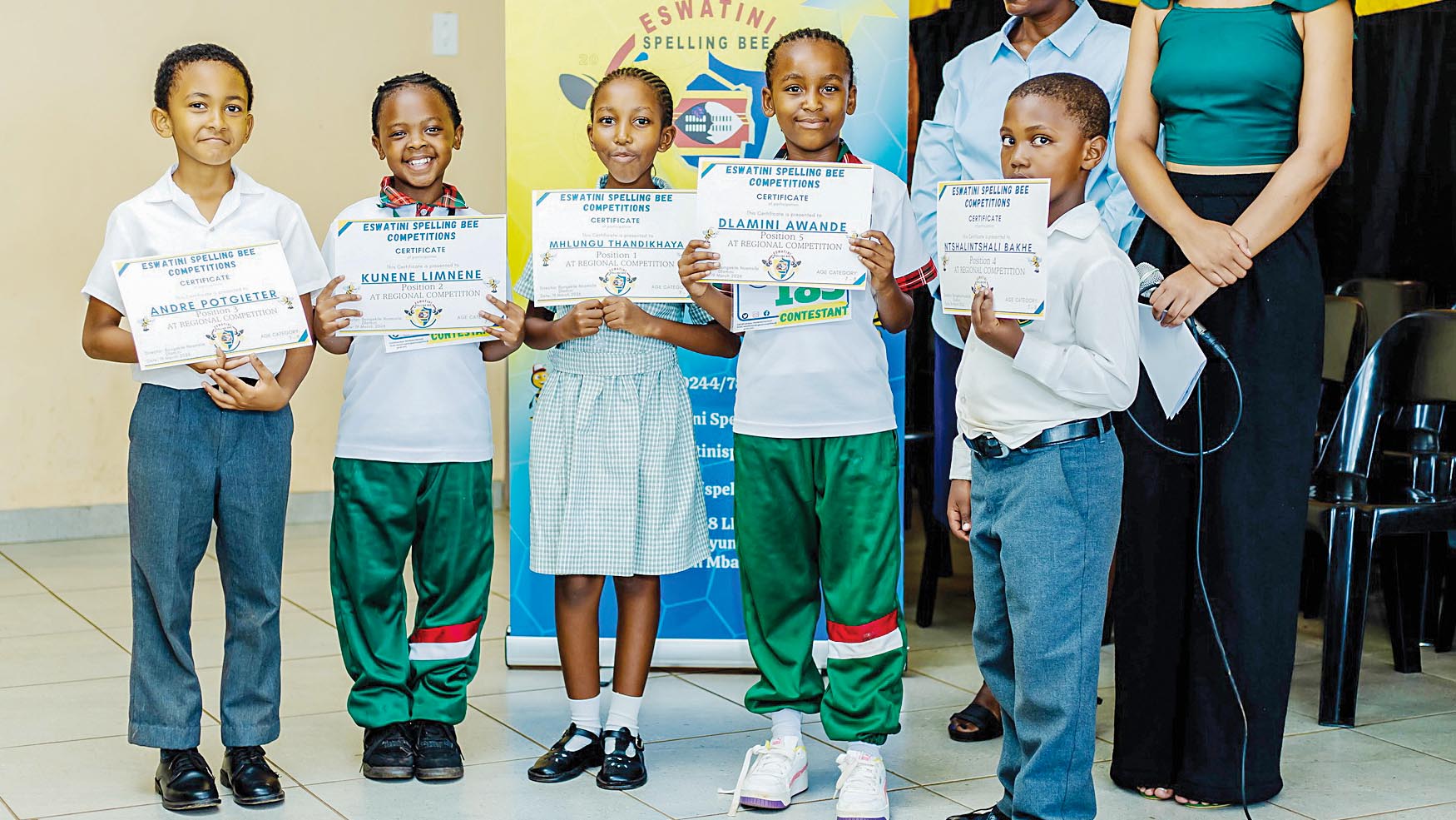 The Top 5 winners (Ages 7-8) at FEA Helemisi Pre- Primary Schools competition. (Courtesy pics)