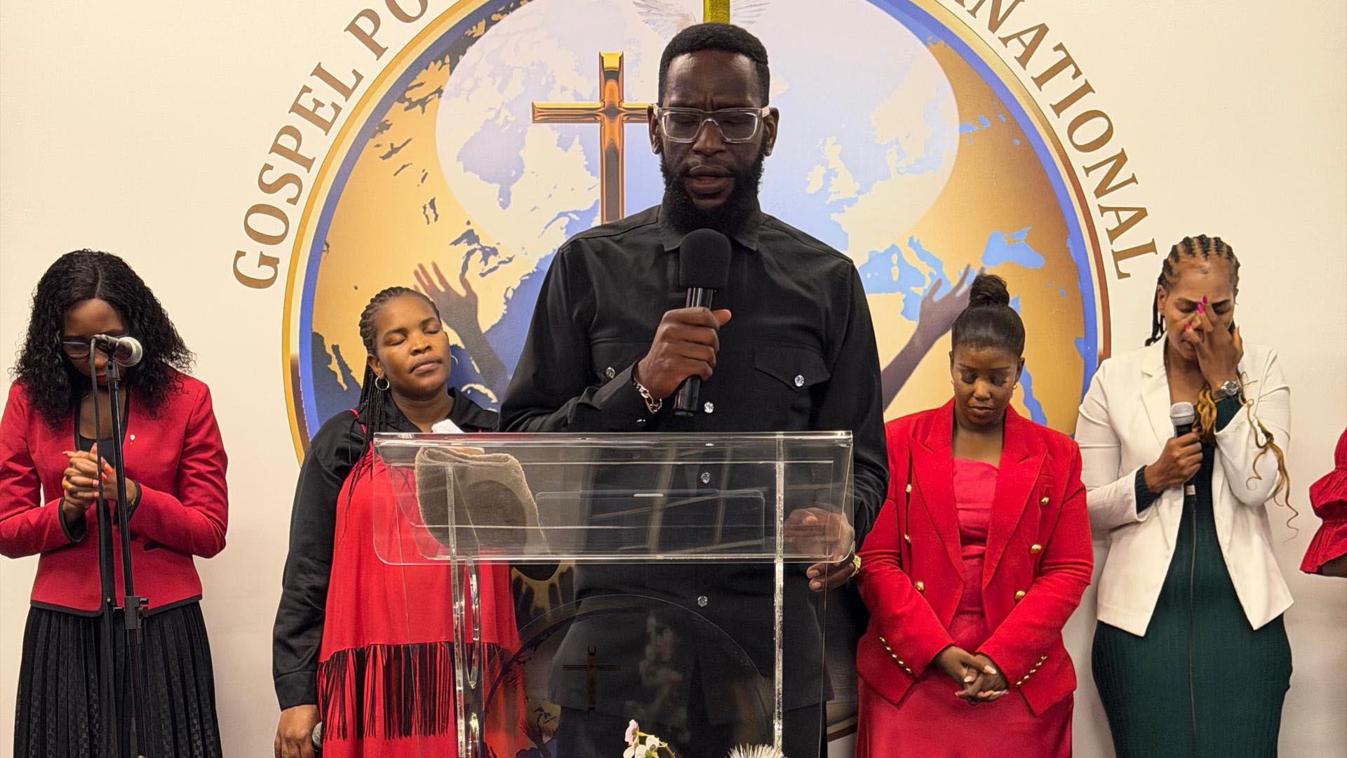 Led in prayer at the pulpit, the congregation bows together in unity, lifting one voice before God ( courtesy pic)