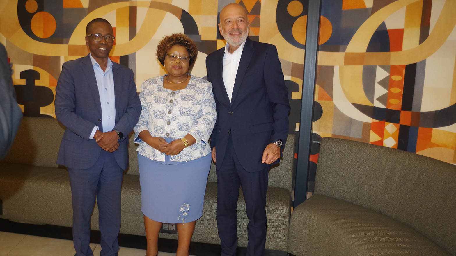 (L-R) Sammy Dlamini the PSPF Board Chairperson, Jane Simelane, the Minister for Tourism and Environmental Affairs and Mahmoud Mokhtar, Hilton Senior Director, Focused Service Operations.