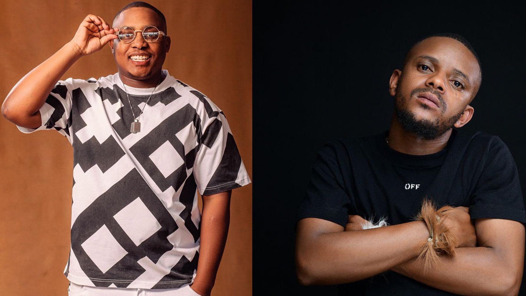 Sbu De Drum DJ (L) is scheduled to perform at the Kabza De Small (R) One-man Show in Mozambique.