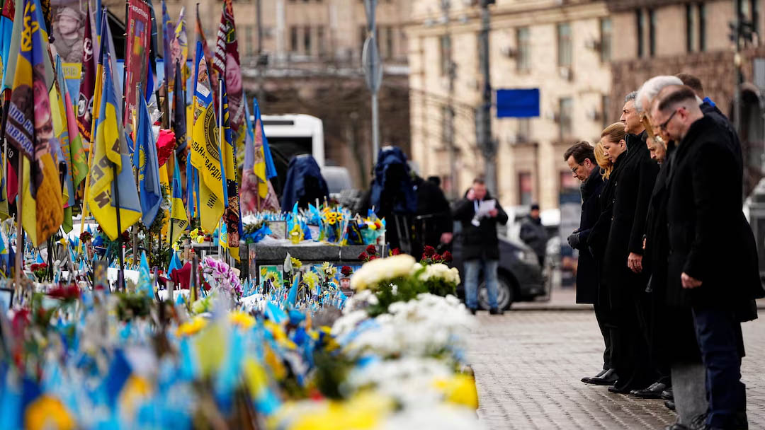 Ukraine will not betray the sacrifices made by its people in four years of war just to make peace with Russia, President Volodymyr Zelenskyy vowed yesterday. (Pic: Reuters)