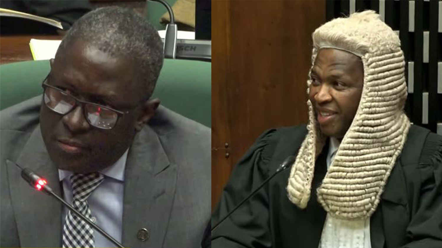 Principal Secretary in the Ministry of Finance Vusi Dlamini responds to queries during the PAC sitting. (R) Speaker Jabulani Mabuza during yesterday’s sitting.