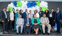 Guests, ESAMI leadership and alumni at the official launch of the ESAMI Eswatini Alumni Network. (R) ESAMI Executive leadership team joined by guests to cut the cake, marking 50 years of excellence in Eswatini. (Courtesy Pics)