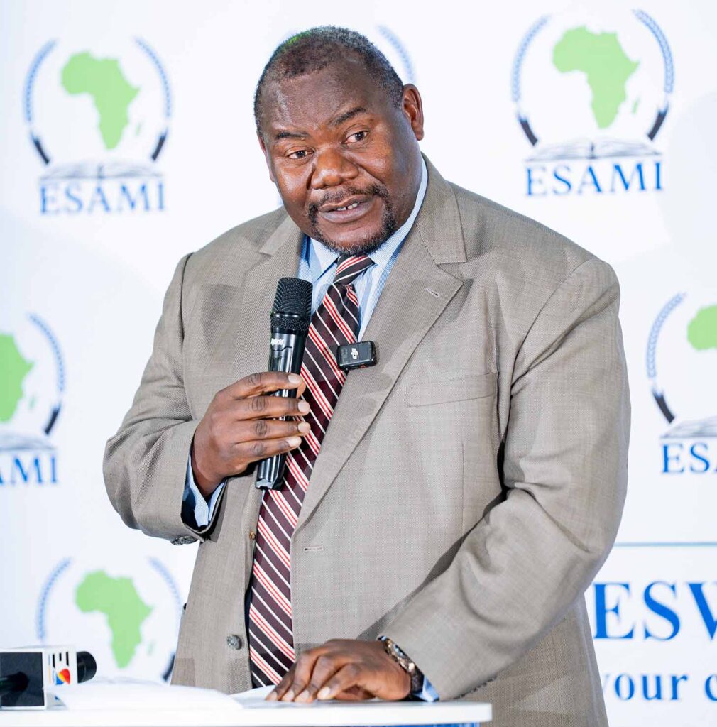 Prof. Joseph Mumba, Director of the Business School stresses a point during the event.