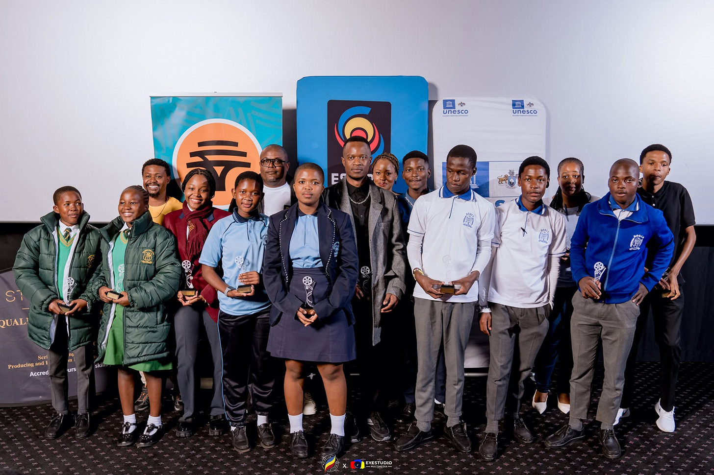 Pupils from the winning schools during the prize presentation in May. (PIC: ESCCOM FACEBOOK PAGE)