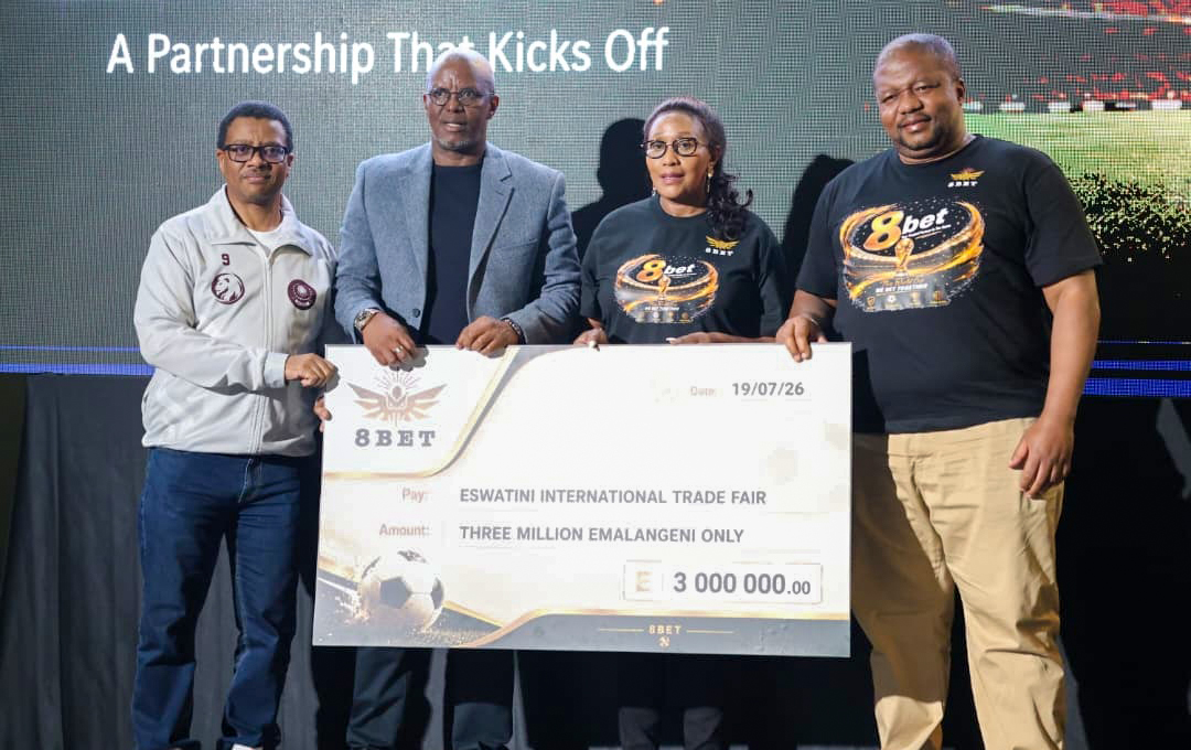 The third edition of the 8Bet Trade Fair Cup 2026 has been officially launched with a E3m purse by the Minister for Sports, Culture and Youth Affairs, Bongani Nzima, alongside other dignitaries at the Mavuso Sports Centre Hall yesterday evening. (Pic: Nimrod Hlophe)