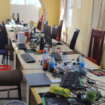 The gadgets that were found in one of the rooms at Castle Hotel where the foreign nationals were allegedly operating the online gambling business. (File pics)