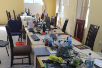 The gadgets that were found in one of the rooms at Castle Hotel where the foreign nationals were allegedly operating the online gambling business. (File pics)
