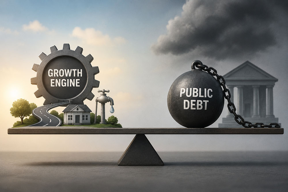 As one assesses the implied path and debt theory within the public sphere, debt can be used as an engine for growth, provided it is used as a critical input into the construction of roads, schools and water projects, among others.