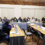 Chiefs, traditional authorities and stakeholders following proceedings as Shiselweni Regional Administrator Themba Masuku makes his remarks yesterday at Phumula Guest House where attendees were given an update on Mkhondvo-Ngwavuma Water Augmentation Project’s progress. (Pics: Gcinile Phungwayo)