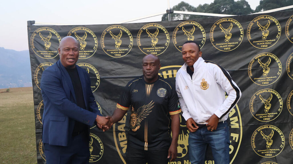 Mbabane Highlanders officially unveiled Floyd ‘Mourinho’ Mogale as their new head coach yesterday. (Pic: Sanele Jele)
