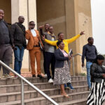 Some former employees of The Luke Commission who attended the case yesterday at the High Court.