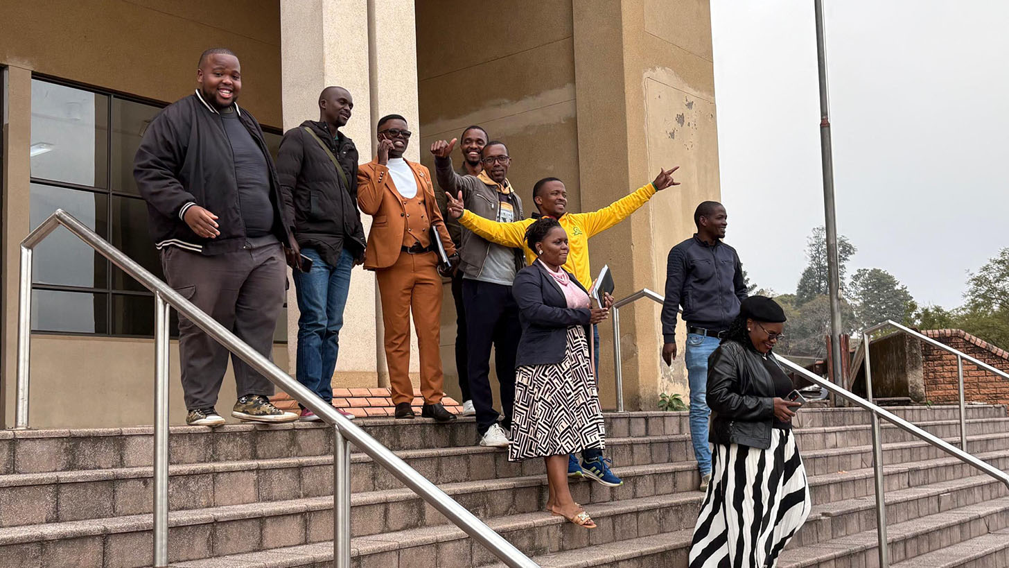 Some former employees of The Luke Commission who attended the case yesterday at the High Court.