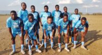 Young Heroes players sporting their new kit, courtesy of Sicalisa Foundation at KaLanga Sports Ground.