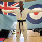 UK-based taekwondo star Thandukukhanya Dlamini celebrating his award. (Courtesy pic)