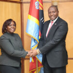 WHO Representative Dr Susan Tembo Zimba being bid a farewell by PM Russell Mmiso Dlamini. (Courtesy pics)