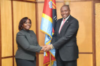 WHO Representative Dr Susan Tembo Zimba being bid a farewell by PM Russell Mmiso Dlamini. (Courtesy pics)