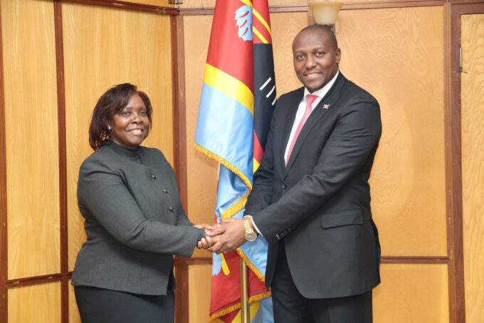 WHO Representative Dr Susan Tembo Zimba being bid a farewell by PM Russell Mmiso Dlamini. (Courtesy pics)