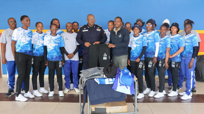Royal Flames with their principals before the journey to Zimbabwe. (Pic: Royal Eswatini Police)