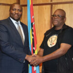 The PM, Russell Dlamini with Philani Maswati Chairman Lutfo Dlamini.