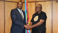 The PM, Russell Dlamini with Philani Maswati Chairman Lutfo Dlamini.