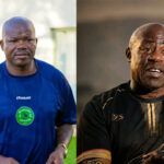 Both Mbabane Highlanders and Nsingizini Hotspurs parade South African Coaches Floyd Mogale and Mandla Qhogi.