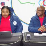 ESIGA President Sithembile Simelane and SAIMSA President Sam Rametsi during the press briefing. (Pic: Nimrod Hlophe)