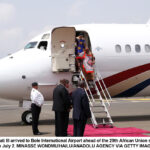 The picture used alleging malfunctions of Siyinqaba is an archive photograph credited to Minasse Wondimu Hailu / Anadolu Agency via Getty Images. Its own caption states plainly that it was taken as the King arrived at Bole International Airport ahead of the 29th African Union Summit in Addis Ababa, Ethiopia, on July 2, 2017, an entirely different country, event and date. Using a recycled file image to stand in for Monday’s events is misleading, and it is a clear indicator that the report was fabricated.