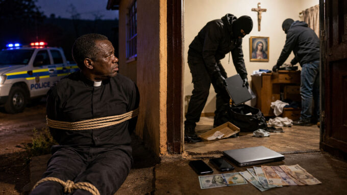 Police have launched an investigation following an armed robbery at Our Lady of Sorrows Mission, where a 50-year-old priest was bound by the perpetrators.