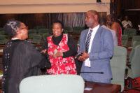 DPM Thulisile Dladla engaging with MP Nomkhosi Masuku and MP Thulani Nsingwane. (Pic: Mnelisi Dlamini)