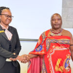 Newly appointed Eswatini Institute of Management and Public Administration (EIMPA) Principal Gcinaphi Dlamini being introduced by the Minister for Public Service Mabulala Maseko. (Courtesy Pic)
