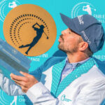 Austin Baustista admiring his FNB Eswatini Challenge trophy.