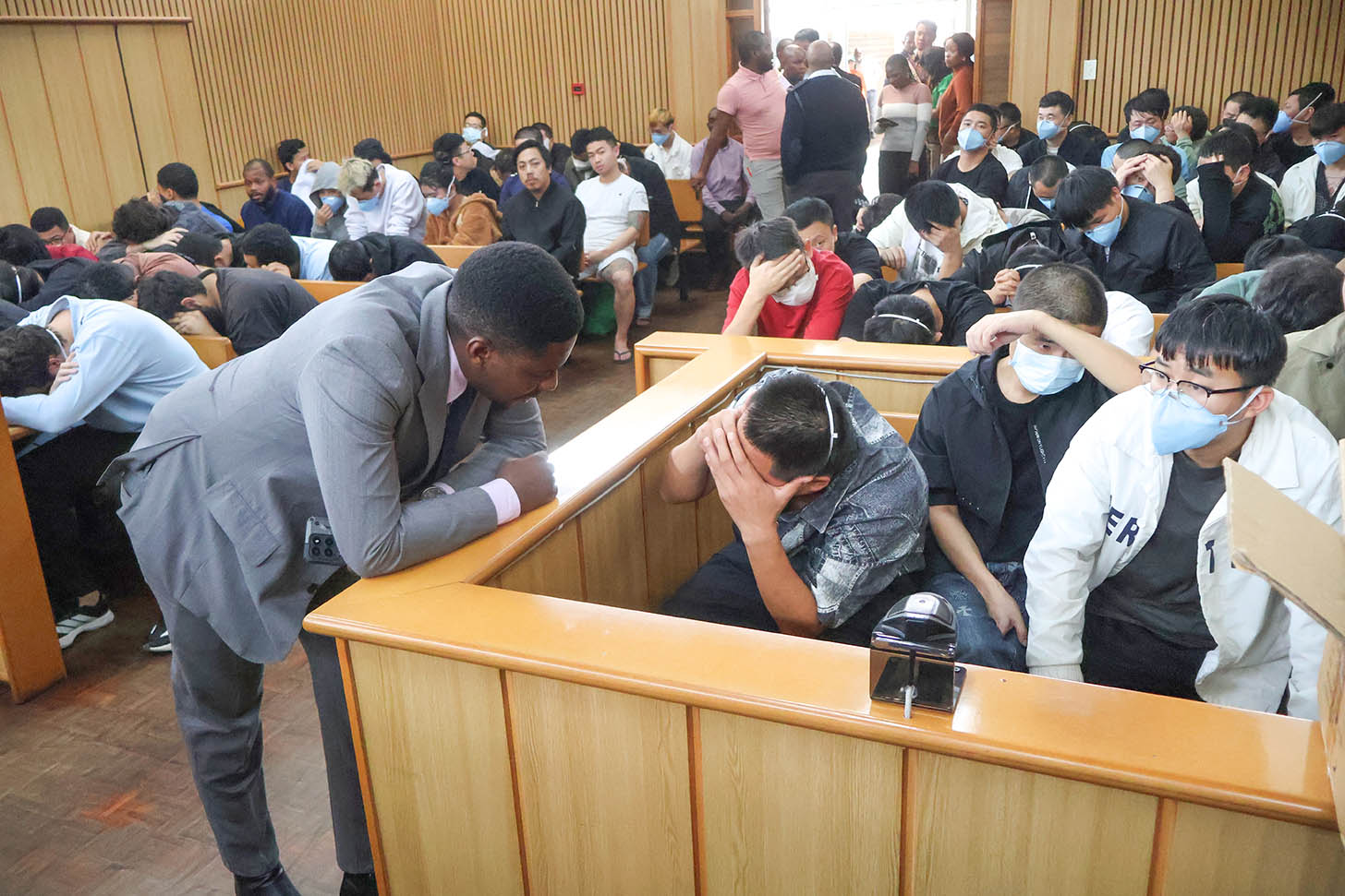 Some of the foreign nationals during their appearance at the magistrates court before they were fined for being in the count