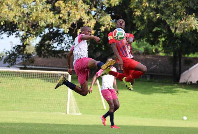 Mbabane Swallows want-away player Bongi ‘Karas’ Magagula controlling the ball under pressure from Manzini Sea Birds players during an MTN Premier League match last season. (File pic)