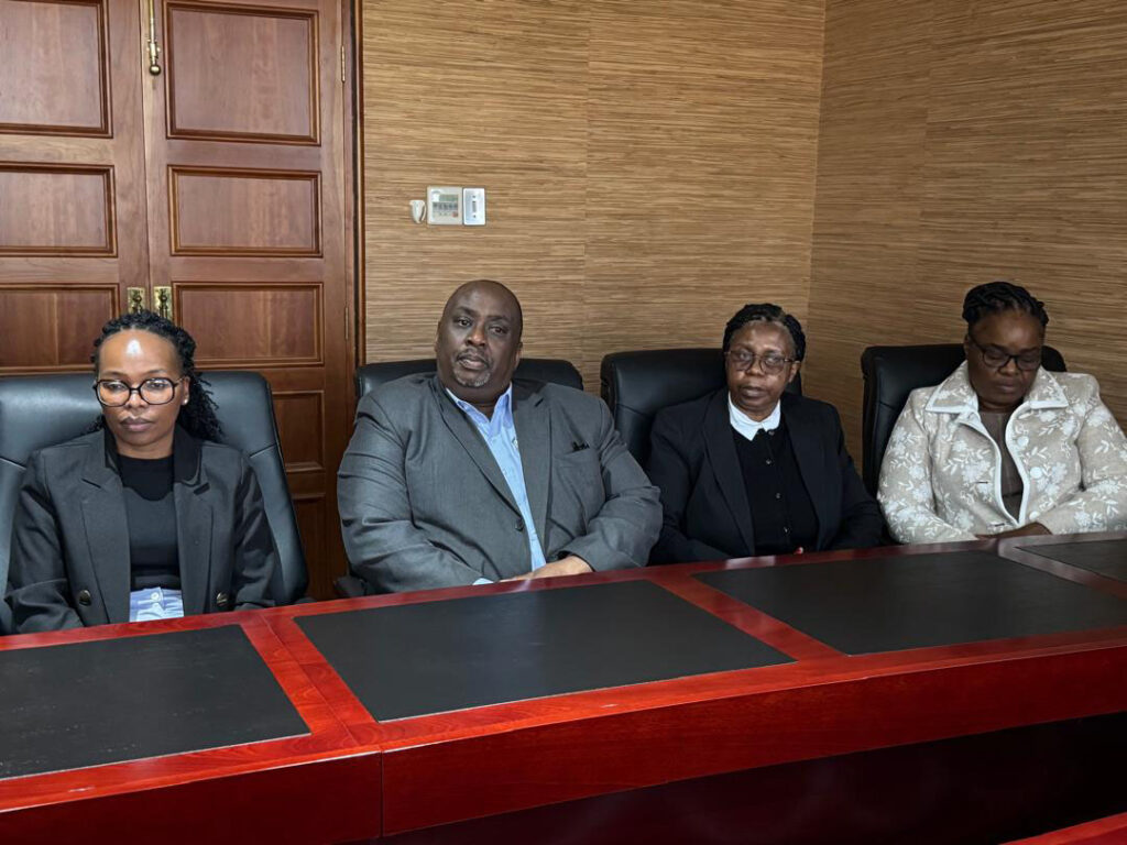 (L-R) Secretary of the commission, Siphiwo Nyoni, Judge President Sifiso Nsibande, Judge Maxine Langwenya and Judge Lorraine Hlophe.